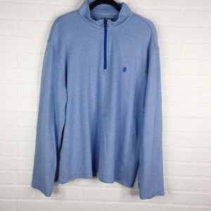 Izod Pullover Long Sleeve Blue 1/4 Zip XL